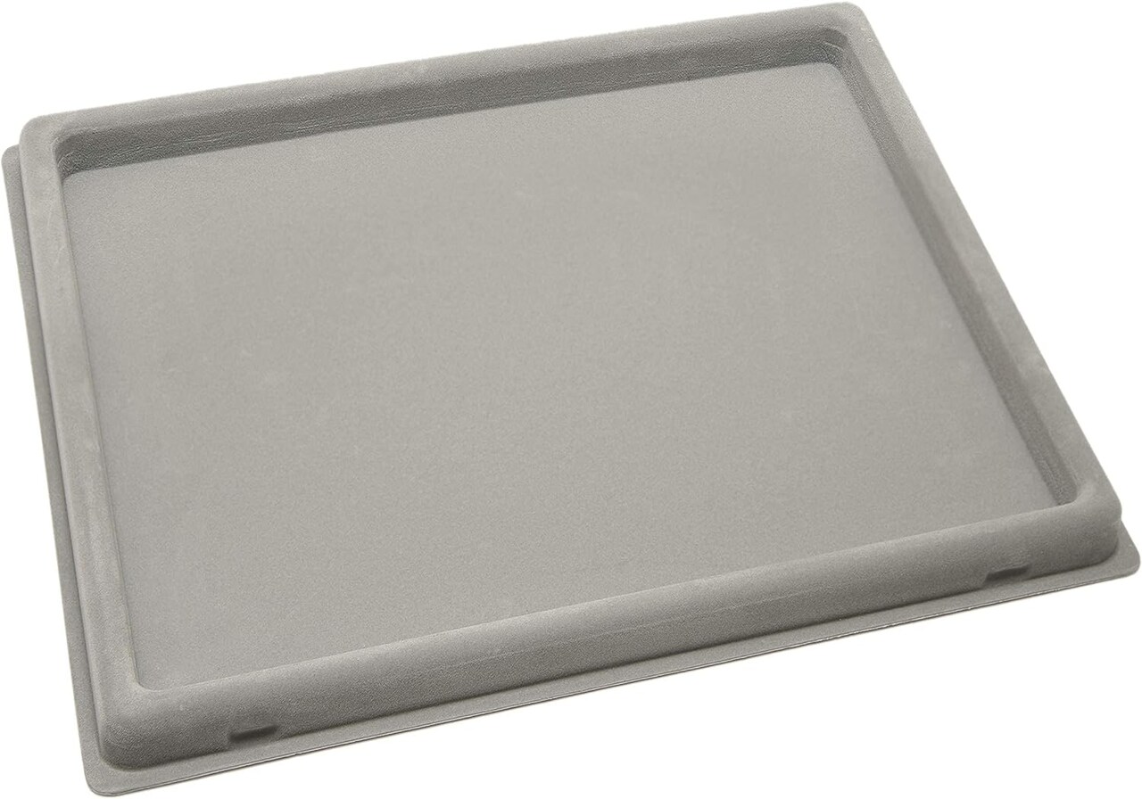 The Beadsmith Treasure Mat Tray, Bead Board, Grey Flocked, with Cover, Design Boards for Jewelry Making. (Treasure Mat not Included)